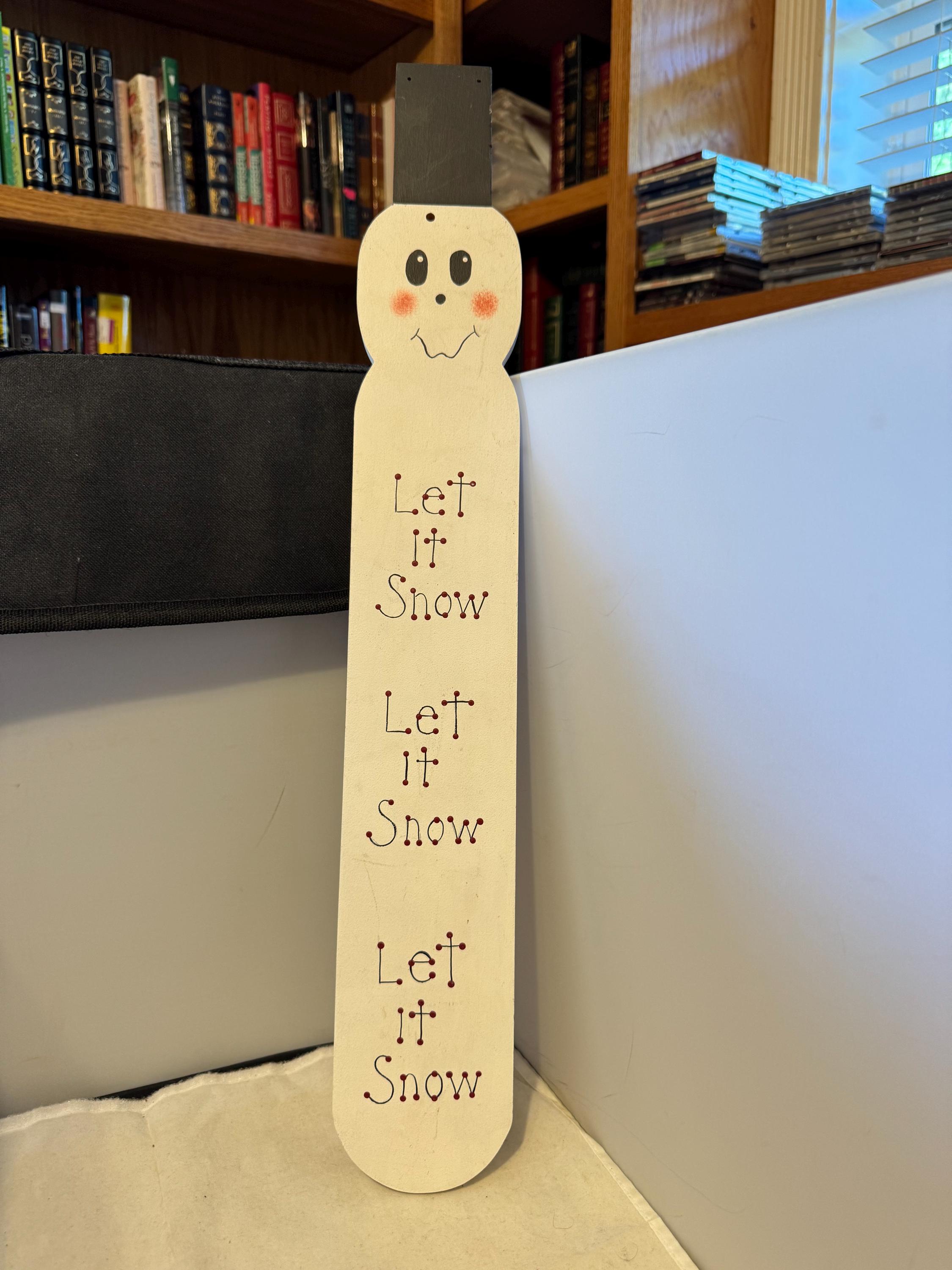 Hand-painted Wooden Snowman - 