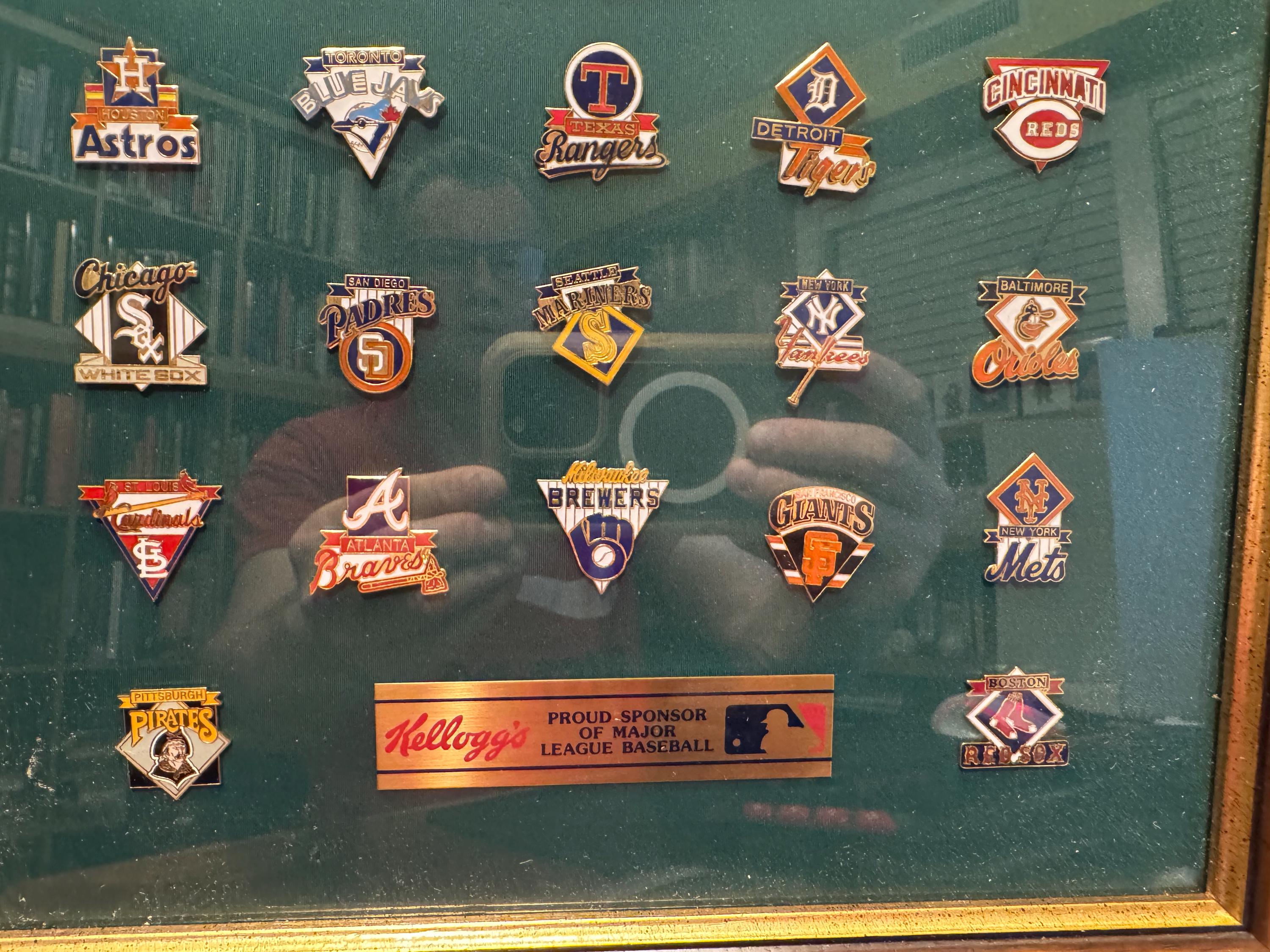 その他 deadstock MAJOR LEAGUE PINS 17set Kellogg's Major League Baseball 29 Pins Framed 16