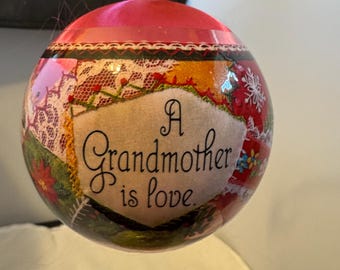 Hallmark Keepsake Satin Christmas Ornament - "A Grandmother Is Love - Christmas 1982"