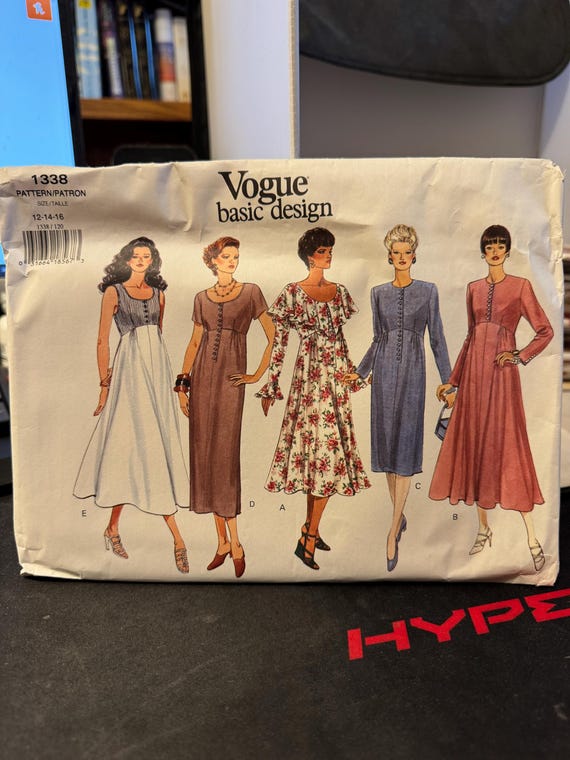 basic dress design Vogue Patterns 1338 Size 12-14-16 - Misses' occasion-Graduation resolution blank dress templates NEW BEAUTIFUL Girls Princess With lace Cup Size:US DD - UK DD