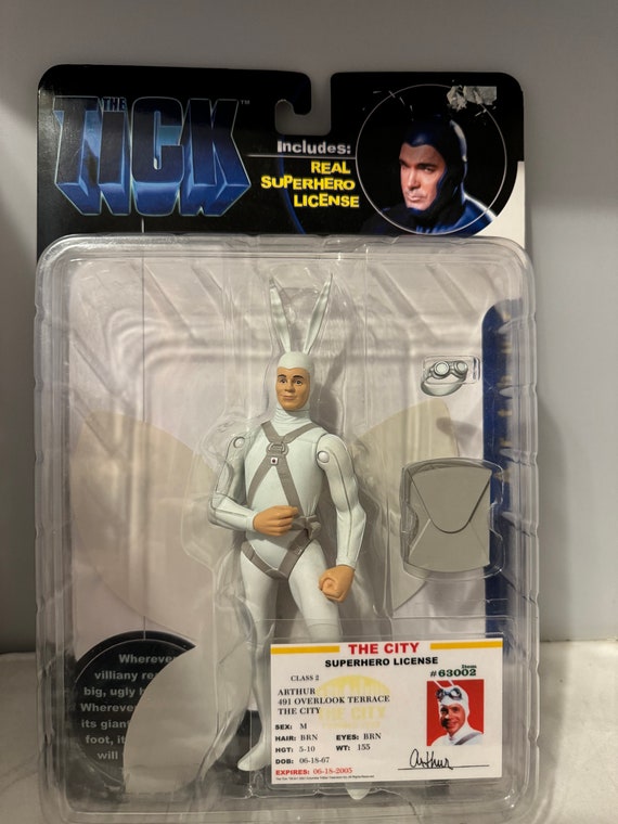 The Tick Arthur Figure With Superhero License, N2toys 2001 New