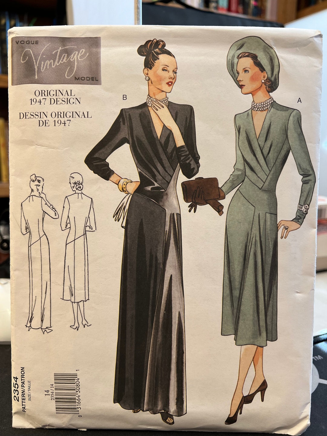 Vogue Pattern 2354 - Original 1947 Design - Size 14 - Misses' Dress - Etsy