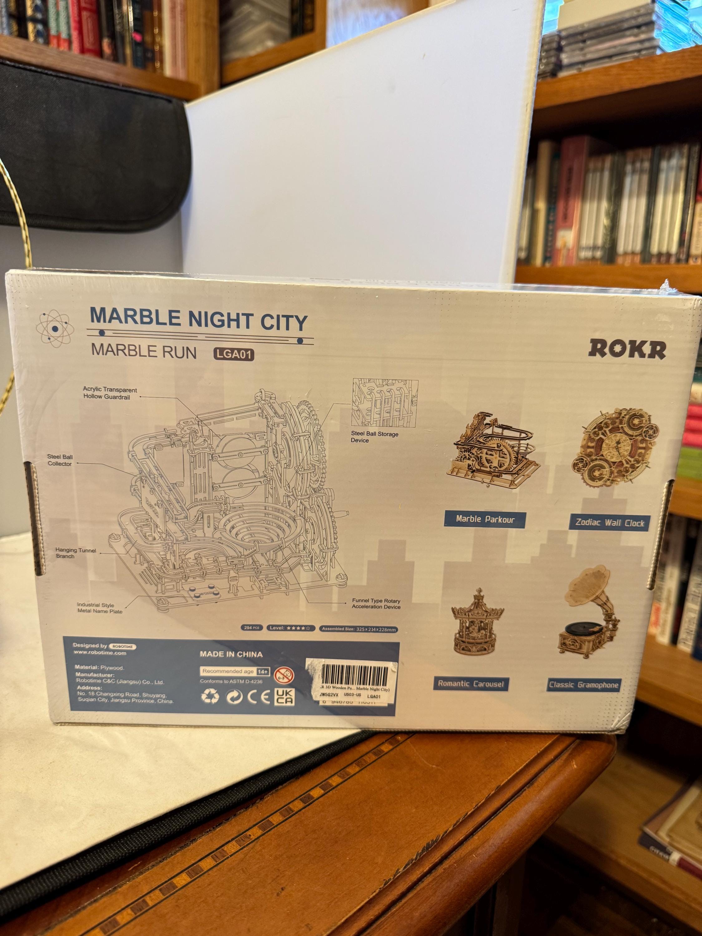 ROKR 3D マーブル ナイトシティ LGA01 - 大人向け木製パズル 組み立て 