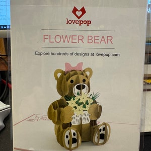 Flower Bear - Biglietto d'auguri pop-up 3D Lovepop - Nuovo