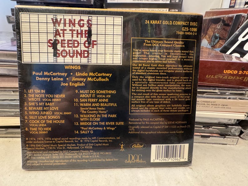 Wings at the Speed of Sound - Paul Mccartney - 24 Karat Gold Disc ...