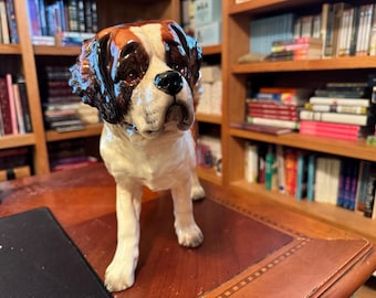 1980s West Germany Goebel 3002635 - Large Ceramic Saint Bernard