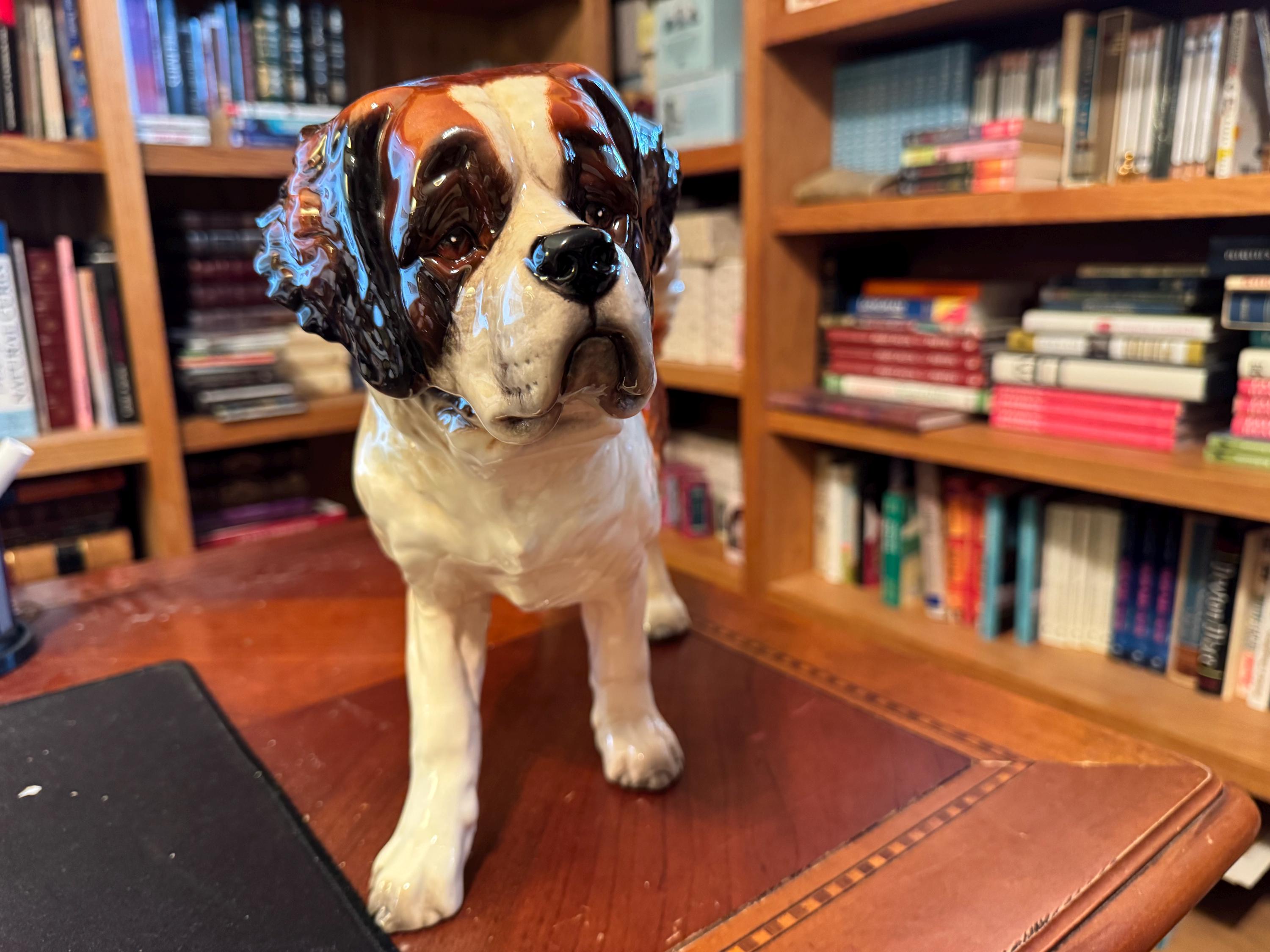 1980s West Germany Goebel 3002635 - Large Ceramic Saint Bernard