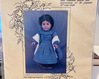 Fancy Frocks Patterns 1862 - Doll Pattern Circa 1862 Dress & Fichu Collar - For 18&quot;, 20&quot; Doll