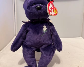 Princess Diana Rare 1997 Beanie Baby With Rhinestone Crown & Tush