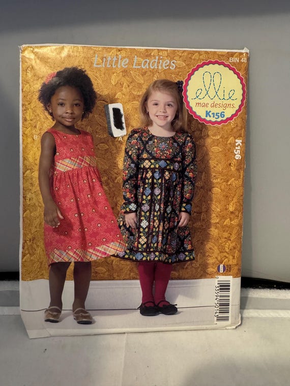 Little Ladies Pattern - Ellie Mae Designs K156 - Girls' Dresses Sizes  XXS-XS-S-M-L - Uncut