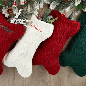 Personalized Dog Bone Christmas Stockings with Name, Bone Holiday Stocking for Dog, Christmas Dog Stocking,Embroidered Pet Stocking