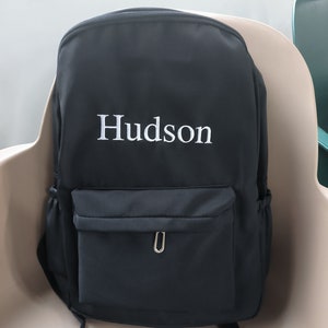 Sac à dos brodé personnalisé avec nom, sac à dos de voyage léger, grand sac à dos universitaire, cartable personnalisé, rentrée