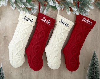 2025 Knitted Family Stockings, Embroidered Christmas Stocking,Knitted Stockings With Name, Family Stocking Set,Holiday Decor Gift, Christmas