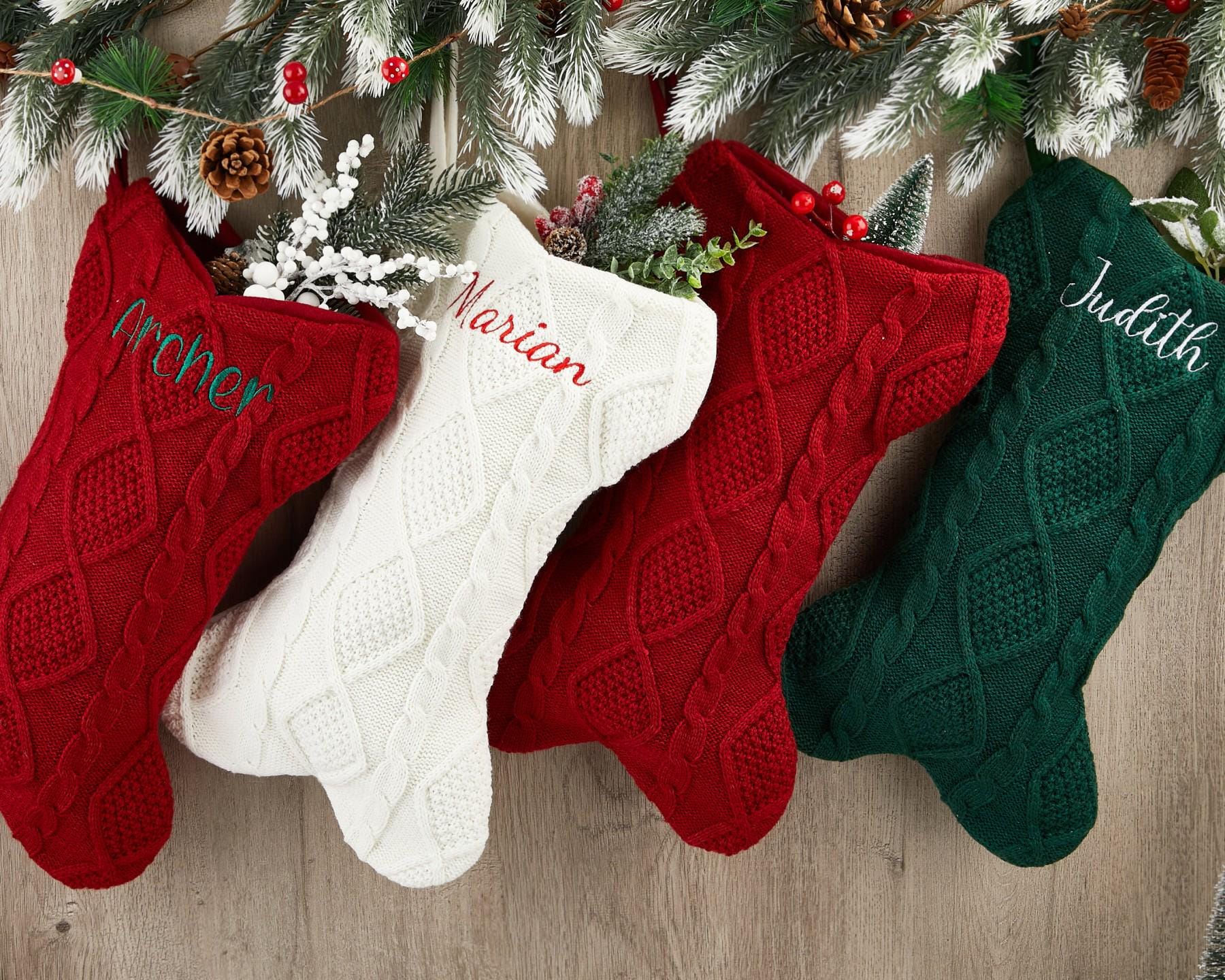 Personalized Dog Bone Christmas Stockings with Name, Bone Holiday Stocking for Dog, Christmas Dog Stocking,Embroidered Pet Stocking