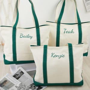 Sac fourre-tout personnalisé en toile avec fermeture éclair, sac de voyage, sacs-cadeaux EVJF, toile de sac fourre-tout monogramme, cadeau de remerciement pour tous les enseignants