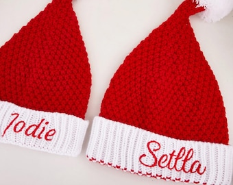 Kids Adult Santa Hat,Christmas gifts,Embroidered Christmas Party wear,Christmas Santa Hat forKids, Custom KidsAdult Christmas Hats,xmas wear