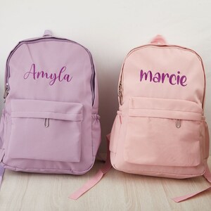 Sac d'école brodé personnalisé pour enfant, sac à dos pour tout-petit, rentrée des classes, sac à dos pour fille et garçon, sac à dos avec nom