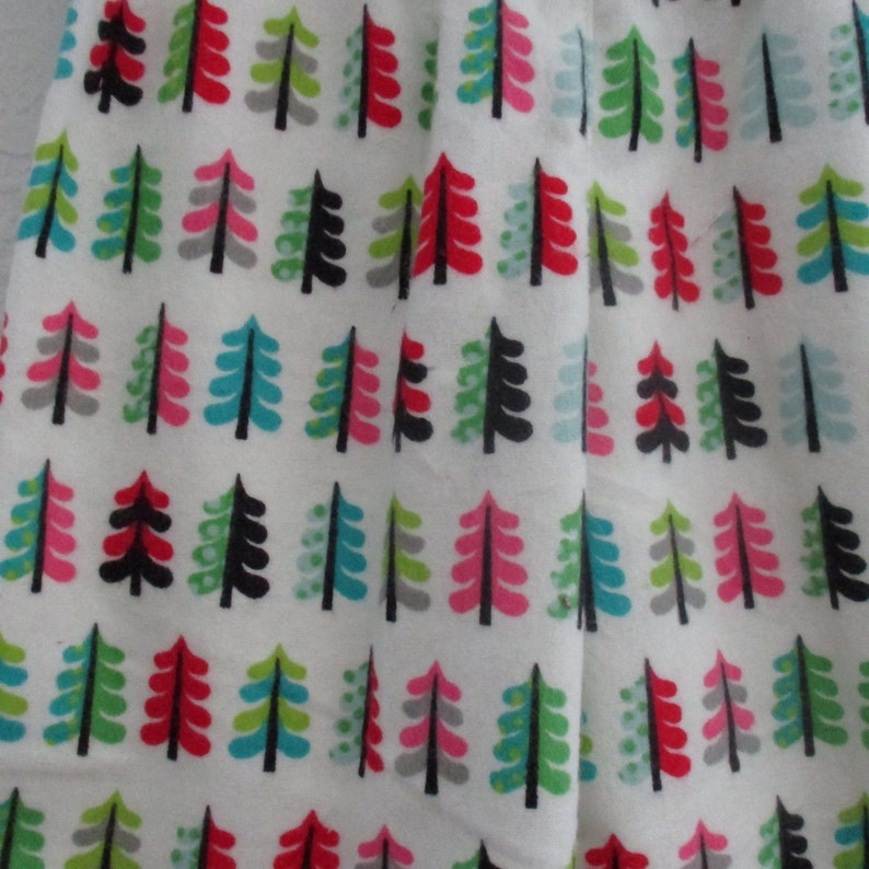 red pinks Size 18 Month Pajama PJ Lounge Flannel Pants- -Oh Christmas Tree blue and black on Soft White Flannel tons of trees in greens
