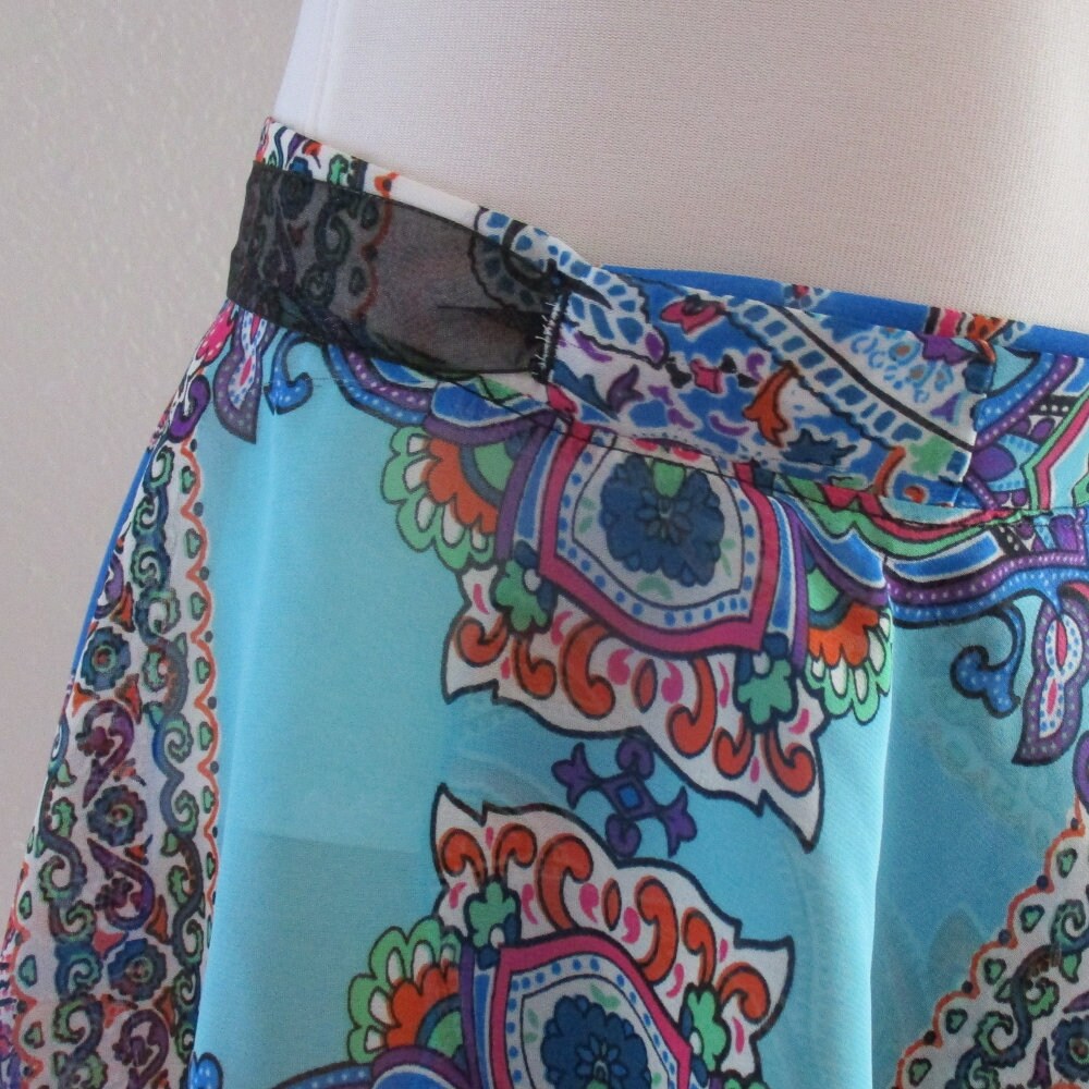 Miss Belly Dance Da Donna 4 Pannello Chiffon Gonna, Donna, SKC01ABLKGLD-CA, Black / Gold, Taglia Unica - Foto 4