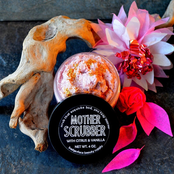 Vanilla Scrub. Pink Sugar Scrub. Mothers Day Gift Ideas. 4 oz / 118 mL. Rose Gold Scrub. Orange Vanilla. Shimmer Body Scrub. All Natural.