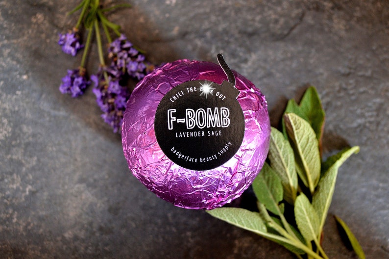 Chill the Fck Out Bath Bomb. Lavender Bath Bombs. F Word Funny Bath Bomb. Relaxing Bath Bombs. F Bomb. 6 oz / 170 g. image 1