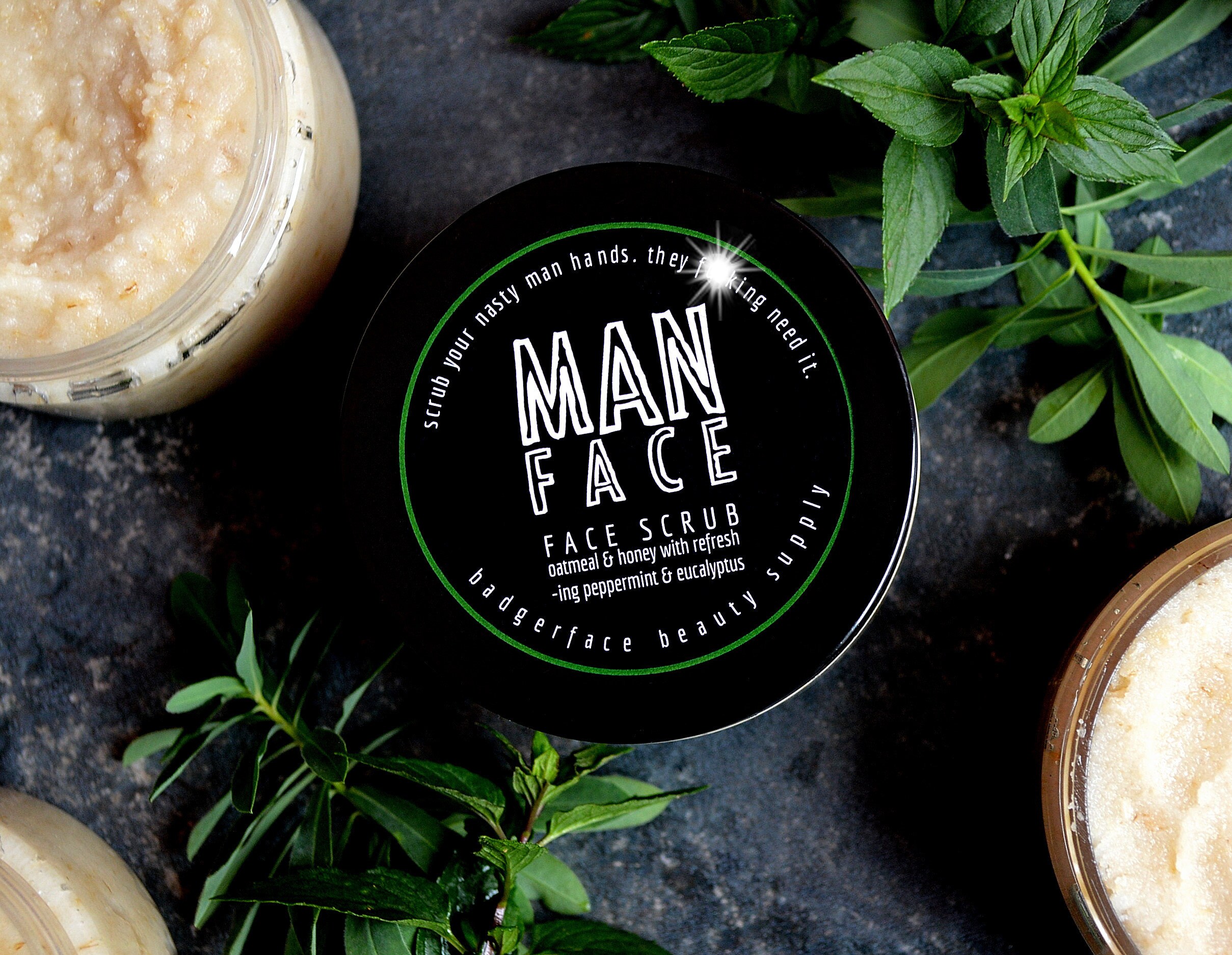 Men's Exfoliating Face Scrub. Peppermint Facial Scrub. Etsy