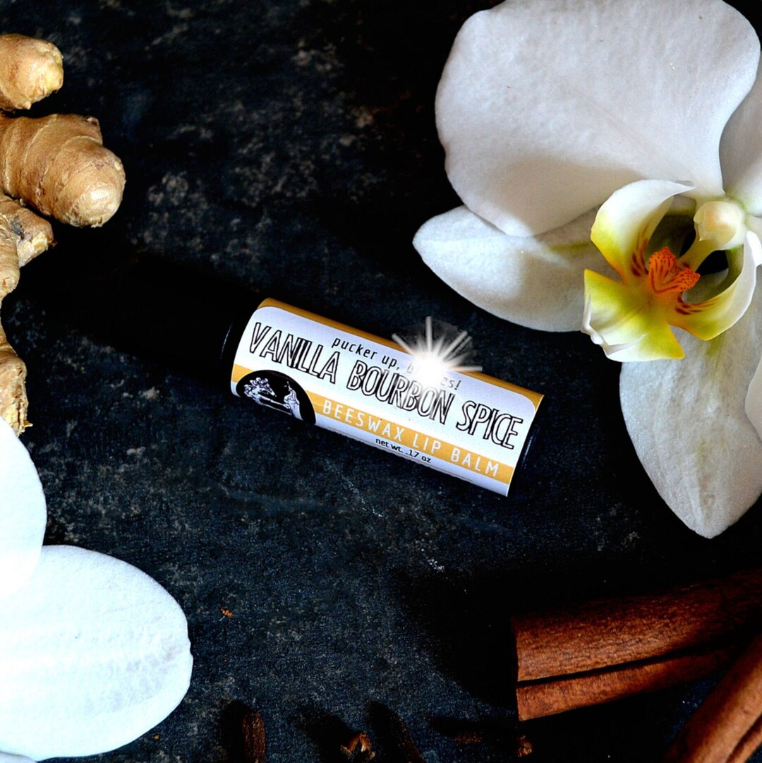 Vanilla Bourbon Lip Balm. Plastic Free Chapstick. Bourbon Lover Gifts