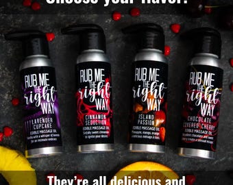 Edible Massage Oil – Sensual Body Oil for Couples. Natural Flavored Massage Oil Gift, Lickable Romance Oil for Her, Valentine’s Day Gift.