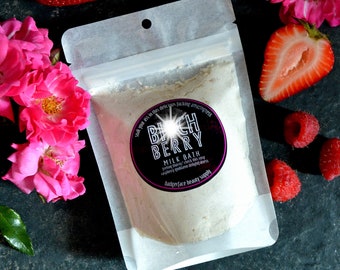 Berry Rose Milk Bath. Oatmeal Milk Bath. Moisturizing Bath Soak. Luxurious Rose Milk Bath Soak. Gift for Her. Zero Waste Gift.