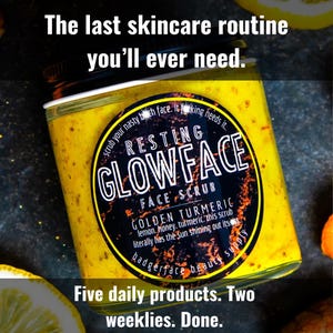 Brightening Turmeric Scrub – Natural Exfoliating Face Scrub with Honey and Vitamins C, B3 & E. Gentle Facial Exfoliant for Glowing Skin.