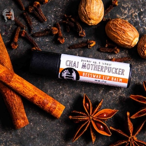 Natural, Eco Friendly Chai Lip Balm. Beeswax Lip Balm for Fall.