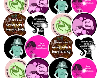 Feminist Sticker Pack: Women Empowerment, Body Positive Stickers. Feminist AF. F the Patriarchy Stickers. Equality Stickers.