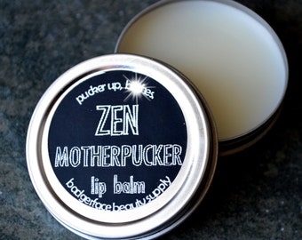 Green Tea Lip Balm. Zen Gifts for Women. Natural Beeswax Lip Balm. Funny Gifts for Her. Motherpucker. Swear Words. Adult Humor.