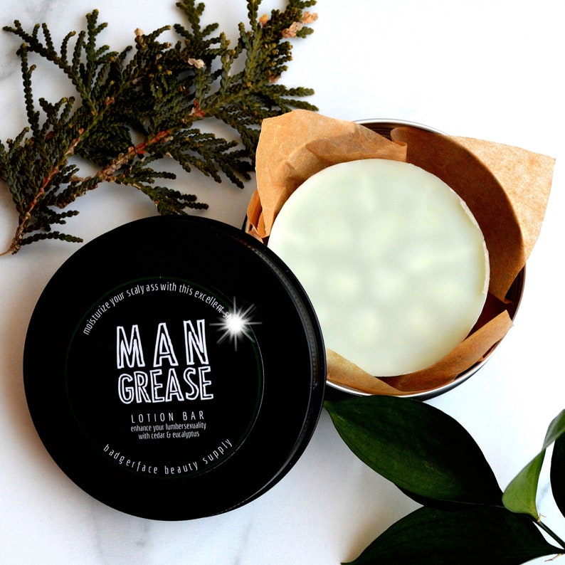 Men's Skincare. Natural Skincare Gift for Men. Father's Day Gift. Men's Lotion Stick. Moisturizer for Men. Aluminum tin