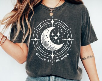 Mystic Moon and Sun T-Shirt, Mystical Moon Phases Shirt, Boho Vintage Moon Halloween Tee, Celestial Moon Graphic Shirt, Spiritual Witchy