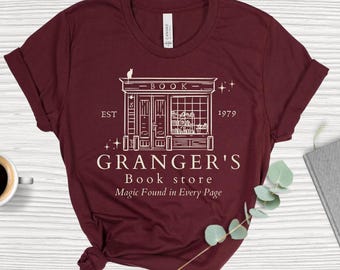 Granger Book shop Logo T-Shirt, potterhead shirt, wizard shirt, wizard school tee, hermione shirt, hermione gift
