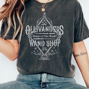 Wand Shop T-Shirt - Universal Trip Shirt, Subtle Potter Shirt, Potter Fan Gift, Subtle Potter Shirt, Minimal Potter Shirt, Wizard Wand