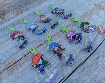 Anime Skateboarder Acrylic Charms