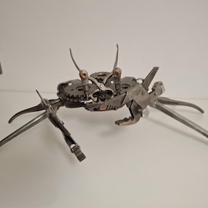 Steampunk Scrap Metal Crab, Sculpture, Art, Handmadе, Recycled, Industrial, Upcycled, Unique, Decor, Gift, Vintage, Retro