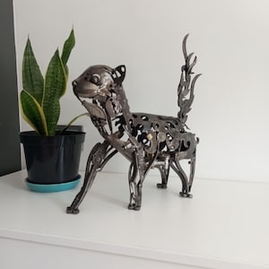 Cat, scrap art, metal art, recycling and waste, collections, exclusives, gifts, animal art.