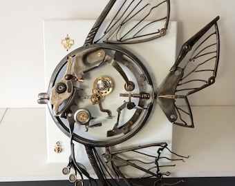 Scrap Metal Fish Wall Art: Recycled Steampunk Decor