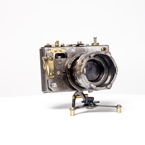 Camera, sculpture, Recycling and Garbage, metal art, scrap metal, exclusive, collection, gift, Ukrainian goods,