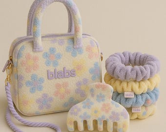 Limited Preorder – Fuzzy Flower Hair Claw Clip | 7cm Teddy Texture | Pastel Hair Accessory  | Ships 2026