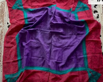 Elegant Vintage Lanvin Red and Purple Scarf