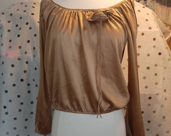 Vintage Bohemian/Romantic Copper Satin SANDRA ANGELOZZI Blouse