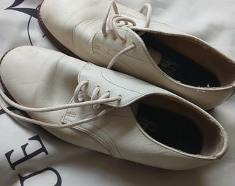 Vintage Roots Canada Mens White Leather Oxford  Classic Style Timeless Quality