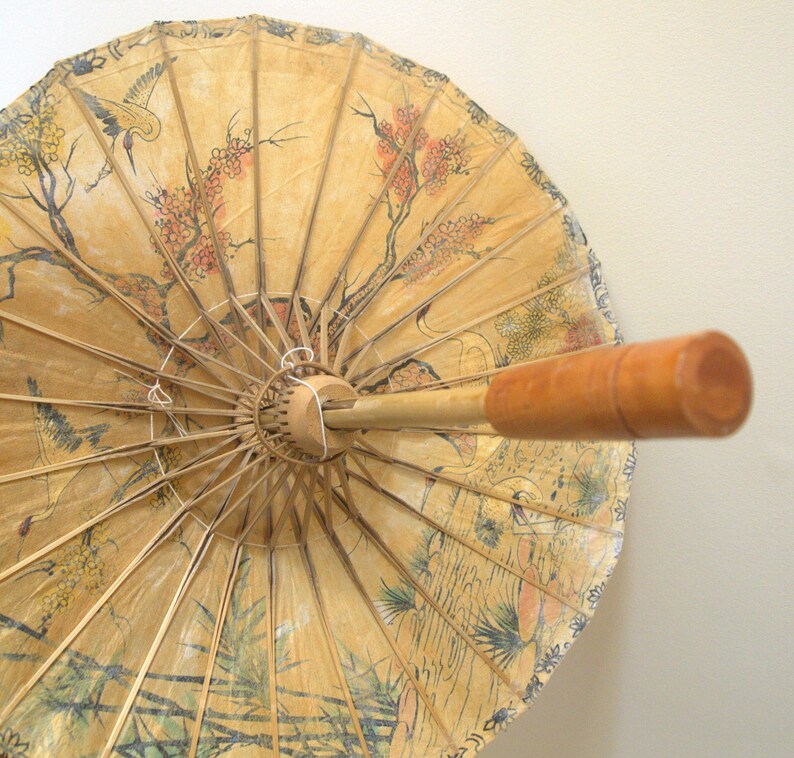Handpainted Mustard Japanese/asian Parasol/umbrella Featuring Etsy