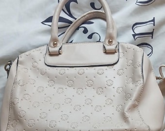 Christian Lacroix Cream Satchel Bag Vegan Leather