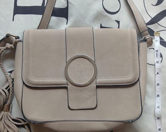 Vintage Pebble Faux Suede Towne Shoes Crossbody Purse
