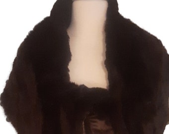 1930s 1940s Real Dark Brown Fur Bolero /Shawl Wedding Costume